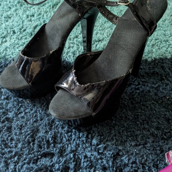 Elle Black Platform Heels Size 9 - Picture 2 of 6
